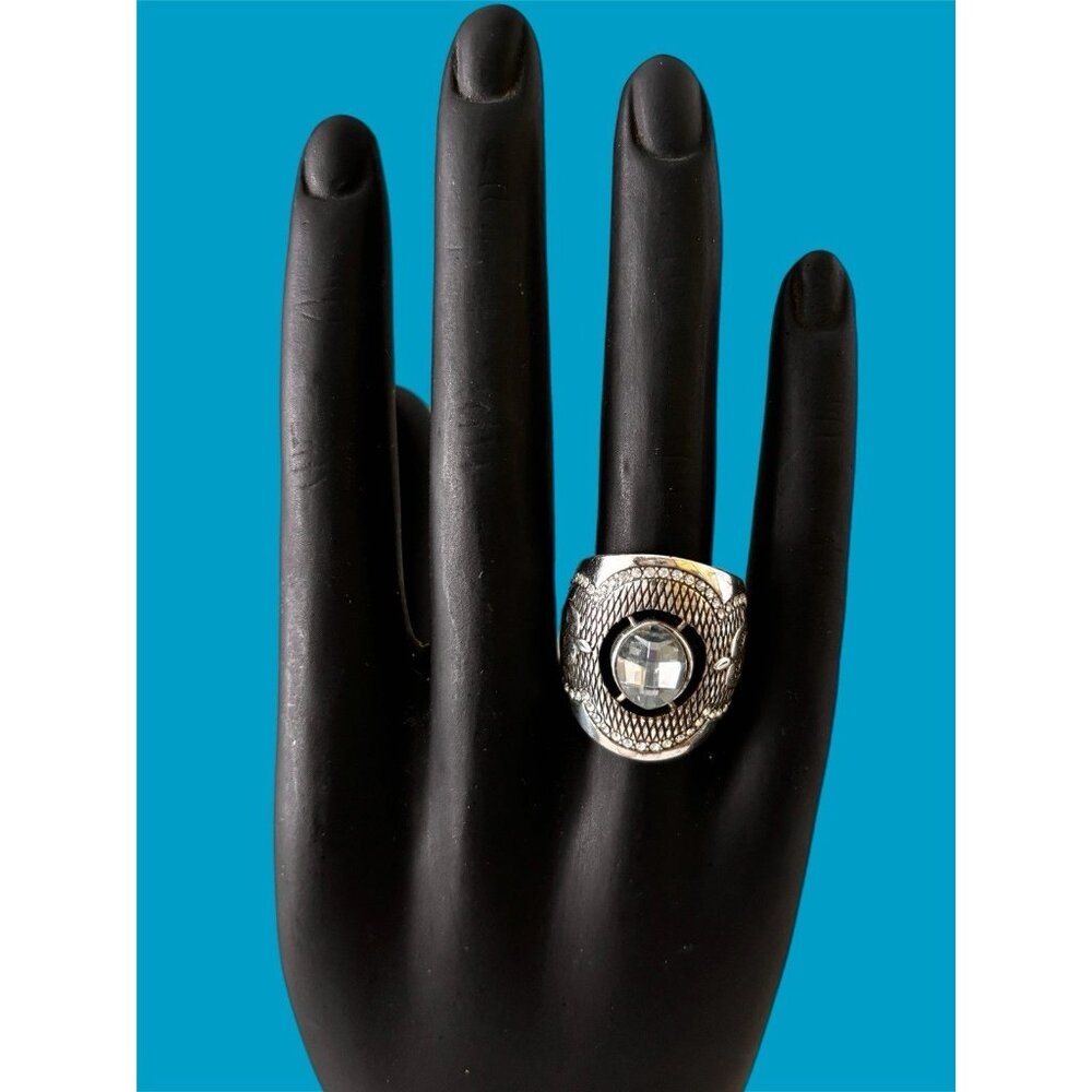 Brighton Love Padlock Ring, Silver Finish, Swarovski Crystals J61982 Size 8 - Picture 2 of 10